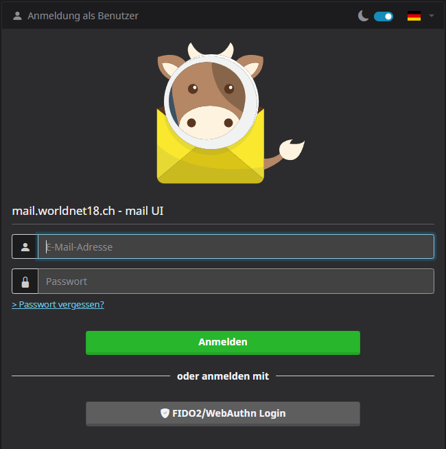 Webmail Login Screen